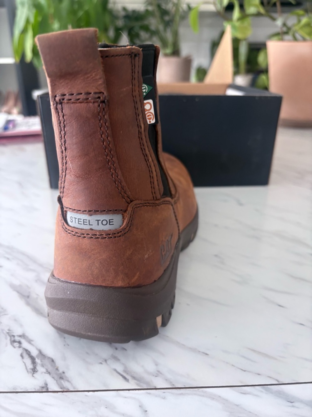 Caterpillar Brown Steel Toe Ankle Boots